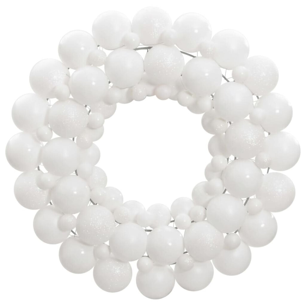 Vidaxl (White) Christmas Wreath Christmas Garland Xmas Wreath Decor 45 Cm Polystyrene White