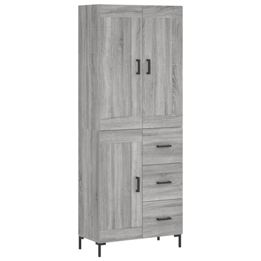 Vidaxl Highboard Sideboard Cupboard Side Cabinet Grey Sonoma Engineered Wood