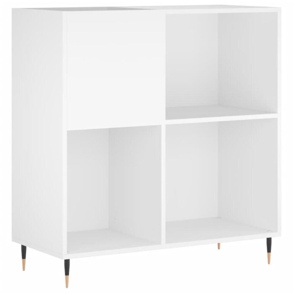 vidaXL Record Cabinet Record Storage Cabinet Sideboard White Engineered Wood