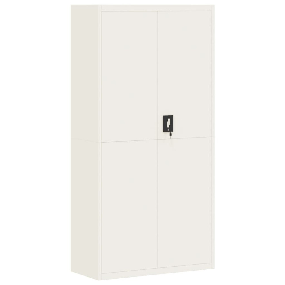 Vidaxl (, 90 X 40 X 180 Cm) Office Cabinet Steel Filing Storage File Cabinet Cupboard Under Desk White