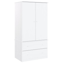 (white) vidaXL Wardrobe Closet Clothes Storage Organiser Armoire ALTA Solid Wood Pine
