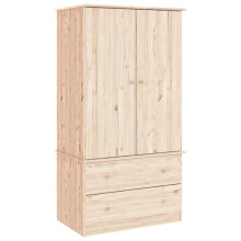 (brown) vidaXL Wardrobe Closet Clothes Storage Organiser Armoire ALTA Solid Wood Pine