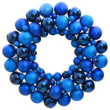 (blue) vidaXL Christmas Wreath Christmas Garland Xmas Wreath Decor 45 cm Polystyrene