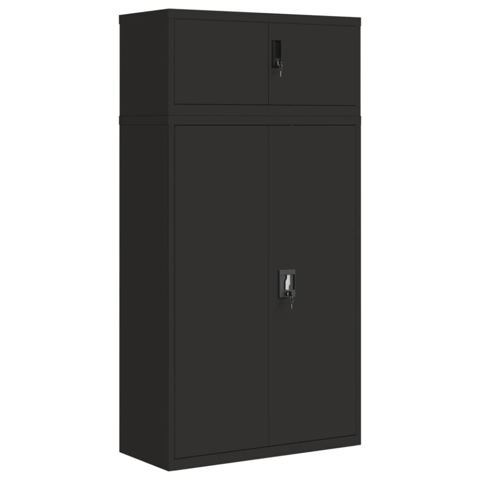 Vidaxl (Black, 90 X 40 X 180 Cm) File Cabinet Storage Cabinet Office Filing Cabinet Storage Unit Steel