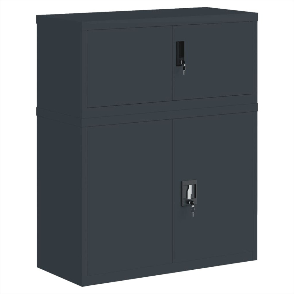 Vidaxl (Anthracite, 90 X 40 X 110 Cm) File Cabinet Storage Cabinet Office Filing Cabinet Storage Unit Steel