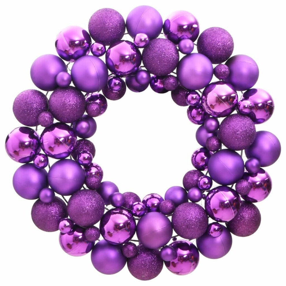 (purple) vidaXL Christmas Wreath Christmas Garland Xmas Wreath Purple 45 cm Polystyrene