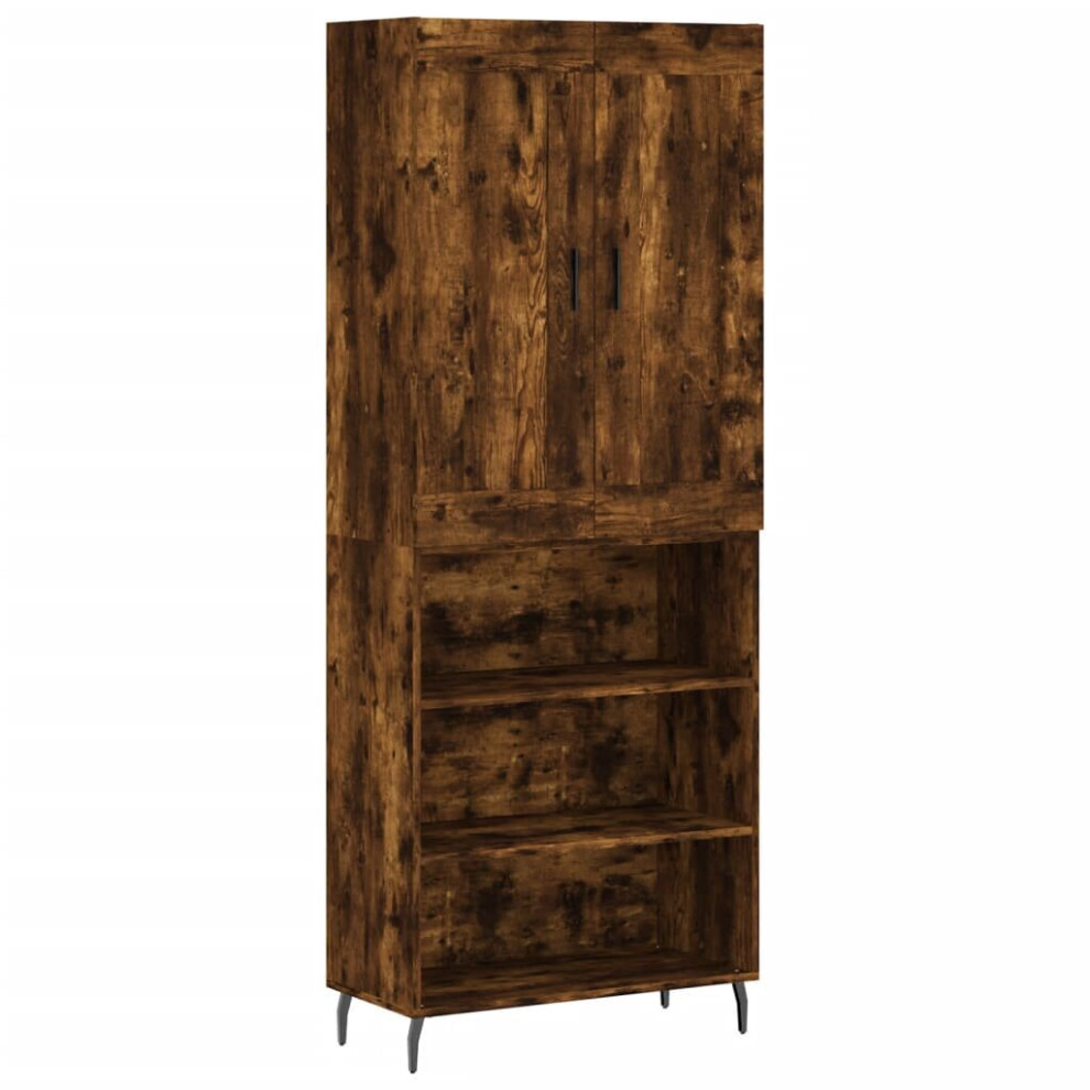 vidaXL Highboard Sideboard Cupboard Storage Cabinet Smoked Oak Engineered Wood