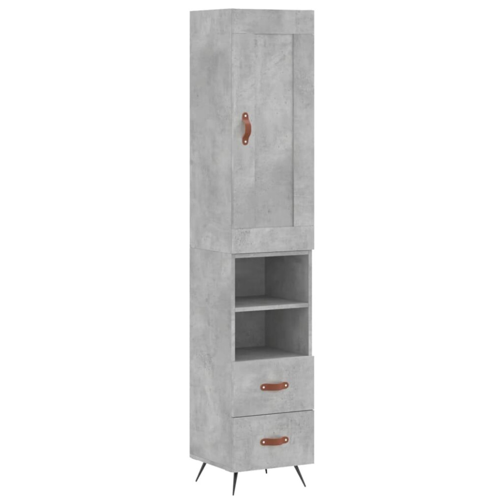 Vidaxl Highboard Sideboard Cupboard Side Cabinet Concrete Engineered Wood Grey