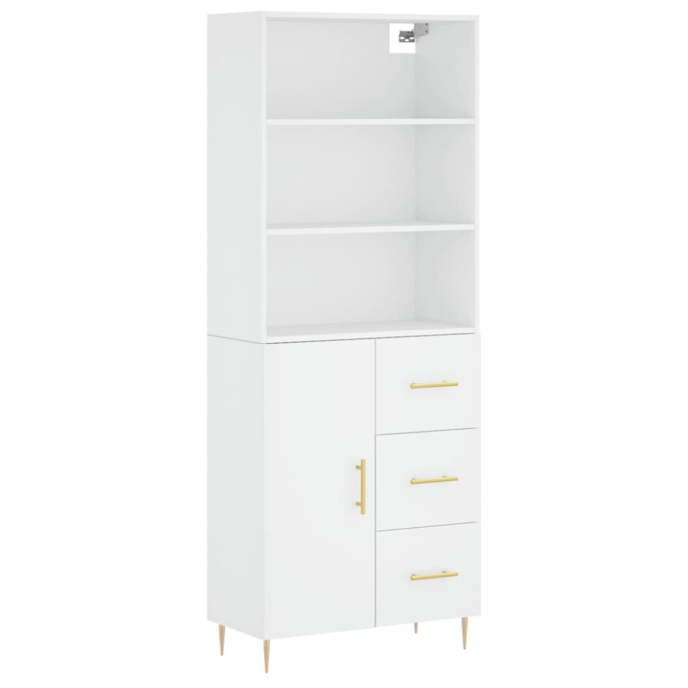 (white, 1 door 3 drawers) vidaXL Highboard Sideboard Cupboard Side Cabinet Grey Sonoma Engineered Wood