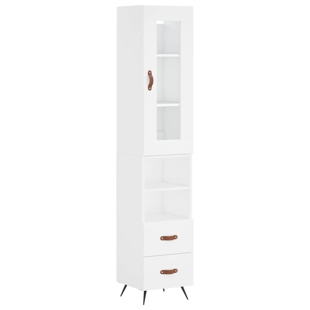 (white, 2 drawers 2 shelves) vidaXL Highboard Sideboard Tall Storage Cabinet Side Cabinet Engineered Wood