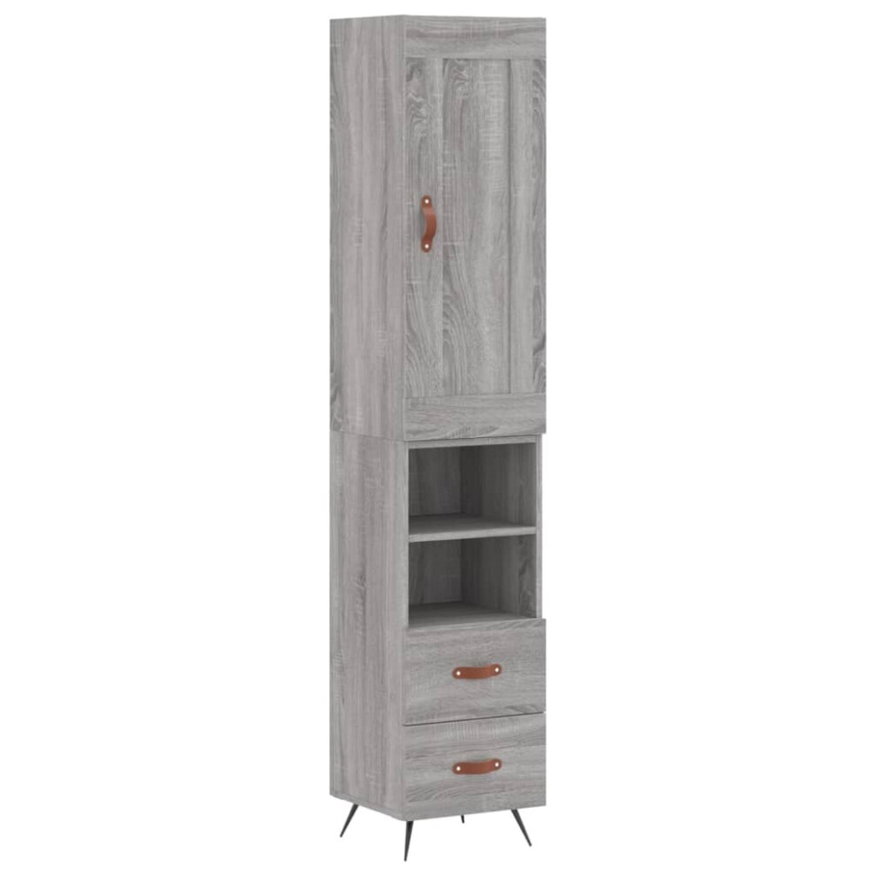 Vidaxl Highboard Sideboard Cupboard Side Cabinet Sonoma Engineered Wood Grey