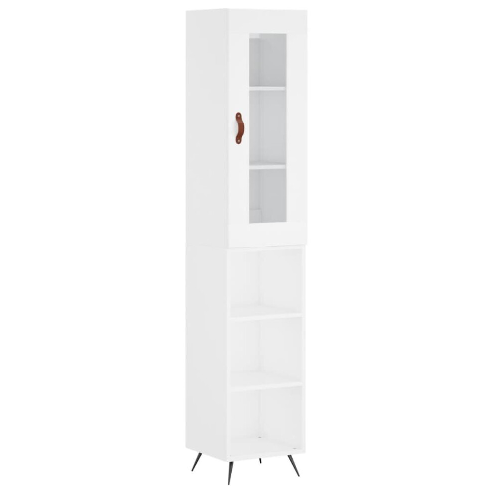 (white, 3 shelves) vidaXL Highboard Sideboard Tall Storage Cabinet Side Cabinet Engineered Wood