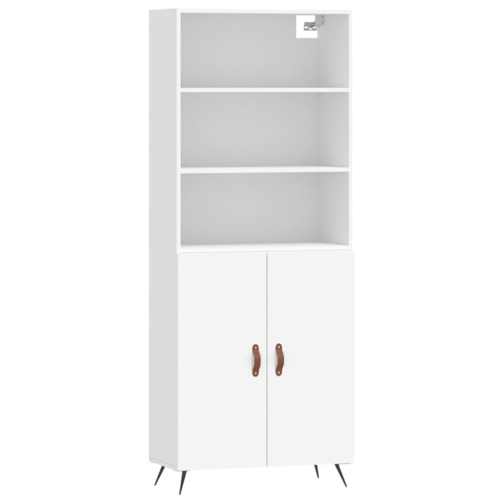 (white, 2 doors) vidaXL Highboard Sideboard Storage Cabinet Side Cabinet White Engineered Wood