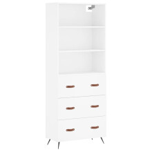(white, 3 drawers) vidaXL Highboard Sideboard Storage Cabinet Cupboard Cabinet Engineered Wood