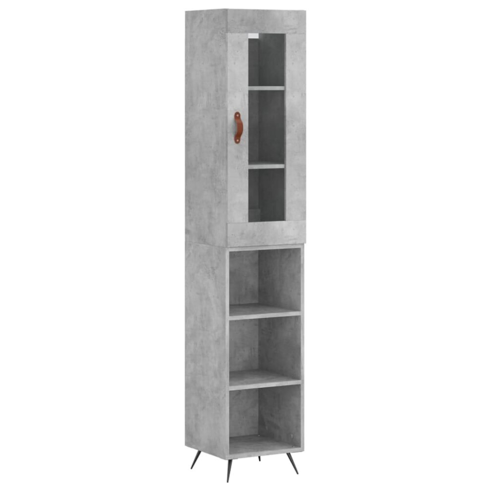 (concrete grey, 3 shelves) vidaXL Highboard Sideboard Tall Storage Cabinet Side Cabinet Engineered Wood