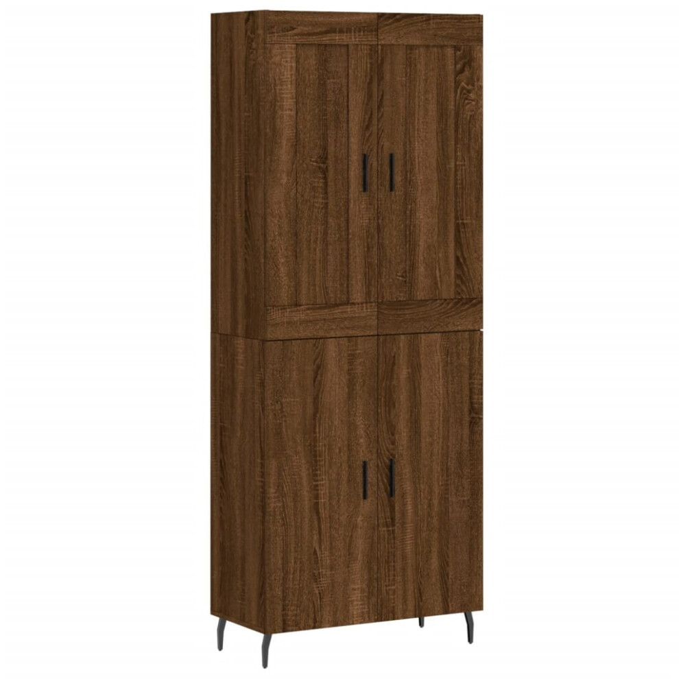 (brown oak, 2 doors) vidaXL Highboard Sideboard Cupboard Side Board Storage Cabinet Engineered Wood