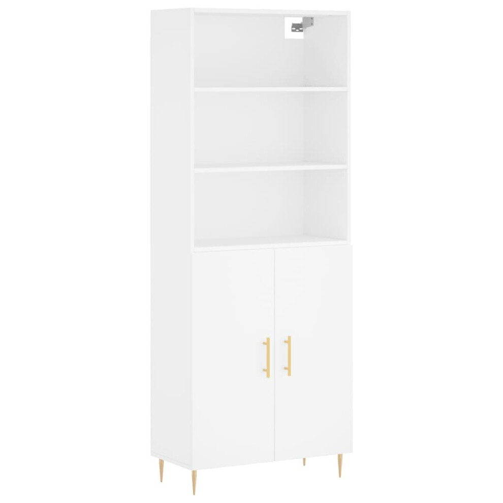 (white, 2 doors) vidaXL Highboard Sideboard Cupboard Side Cabinet Grey Sonoma Engineered Wood