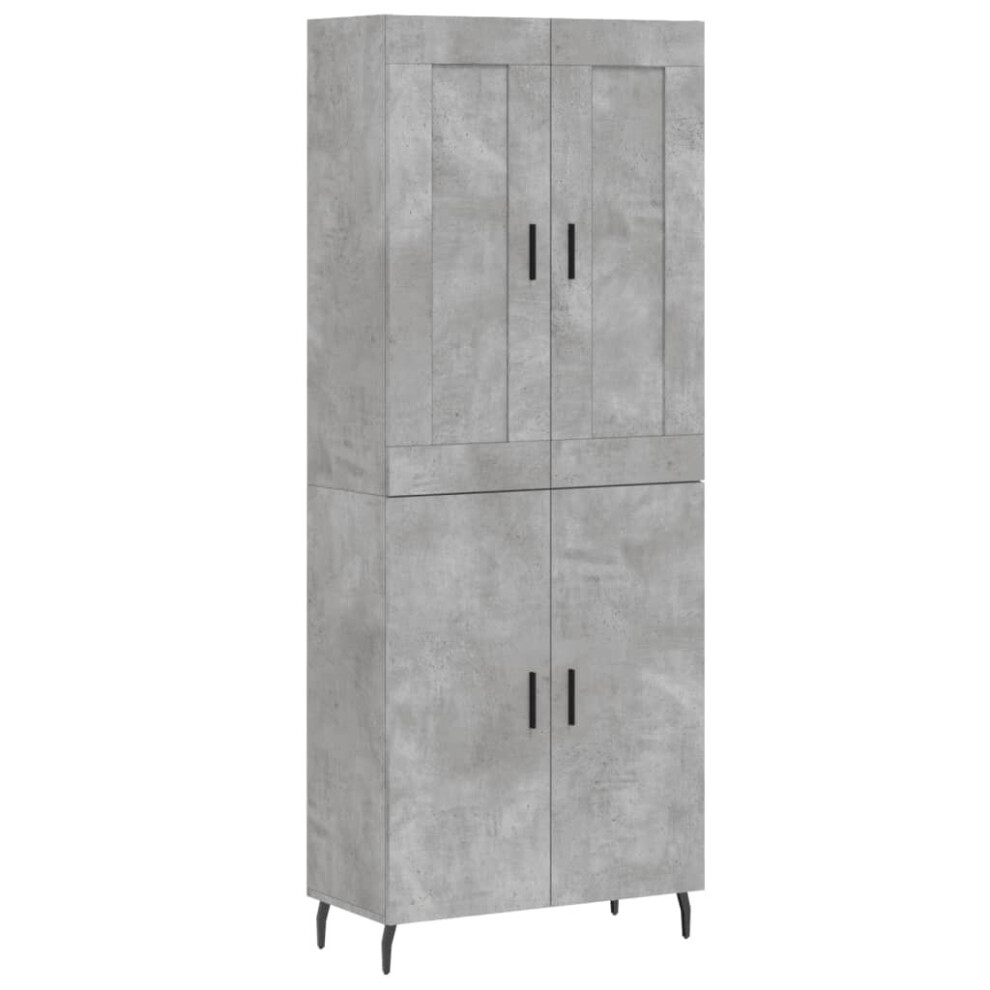 Vidaxl (Concrete Grey, 2 Doors) Highboard Sideboard Cupboard Side Board Storage Cabinet Engineered Wood