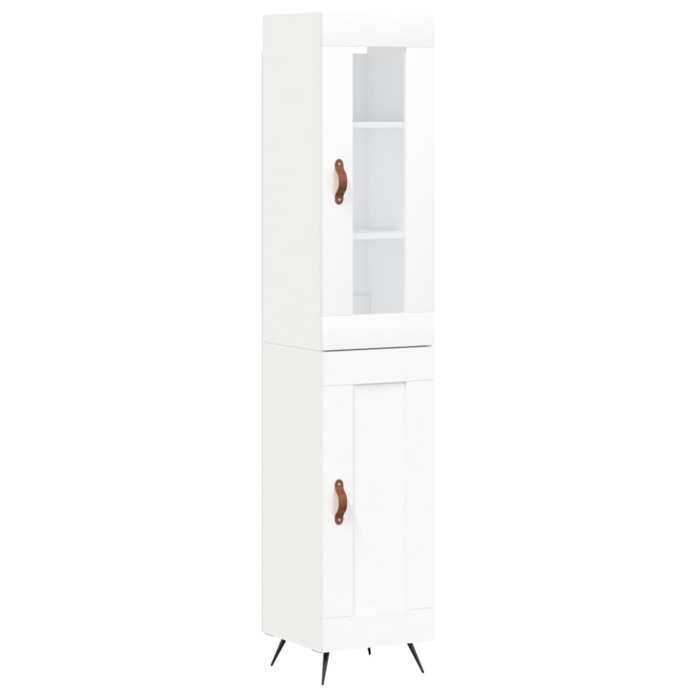 (white, 1 wood door) vidaXL Highboard Sideboard Tall Storage Cabinet Side Cabinet Engineered Wood