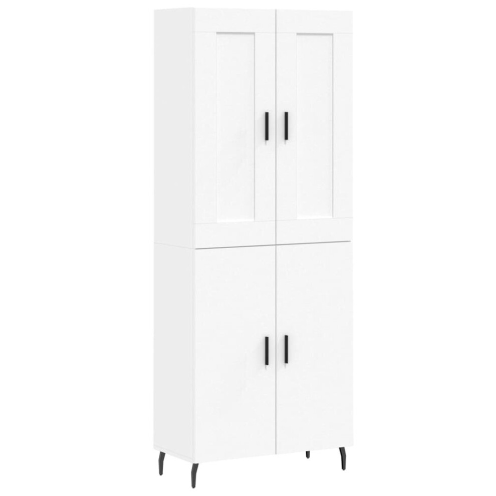 Vidaxl (White, 2 Doors) Highboard Sideboard Cupboard Side Board Storage Cabinet Engineered Wood