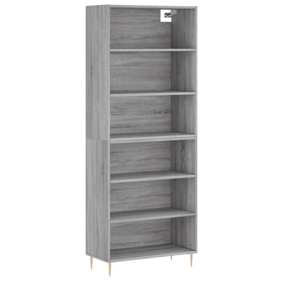 Vidaxl (Concrete 3 Shelves) Highboard Sideboard Cupboard Side Cabinet Sonoma Engineered Wood Grey
