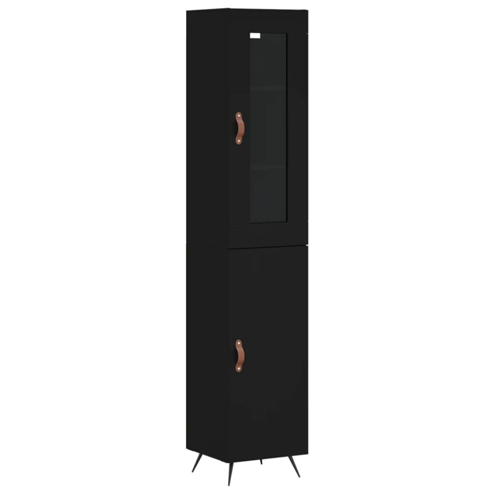 (black, 1 door) vidaXL Highboard Sideboard Tall Storage Cabinet Side Cabinet Engineered Wood