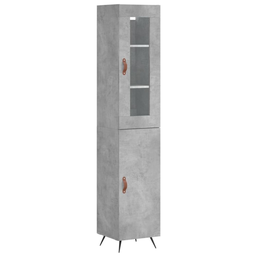 (concrete grey, 1 door) vidaXL Highboard Sideboard Tall Storage Cabinet Side Cabinet Engineered Wood