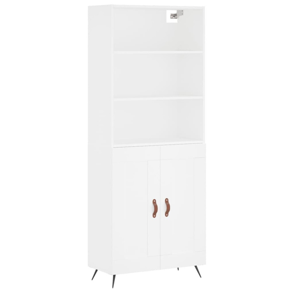 (white, 2 wood doors) vidaXL Highboard Sideboard Storage Cabinet Side Cabinet White Engineered Wood