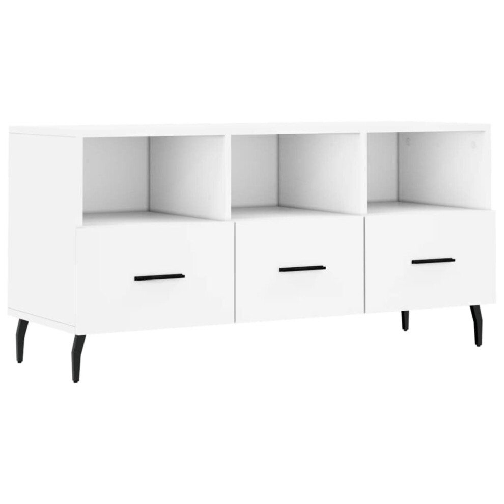 Vidaxl Tv Cabinet Tv Unit Sideboard Media Unit Tv Stand White Engineered Wood