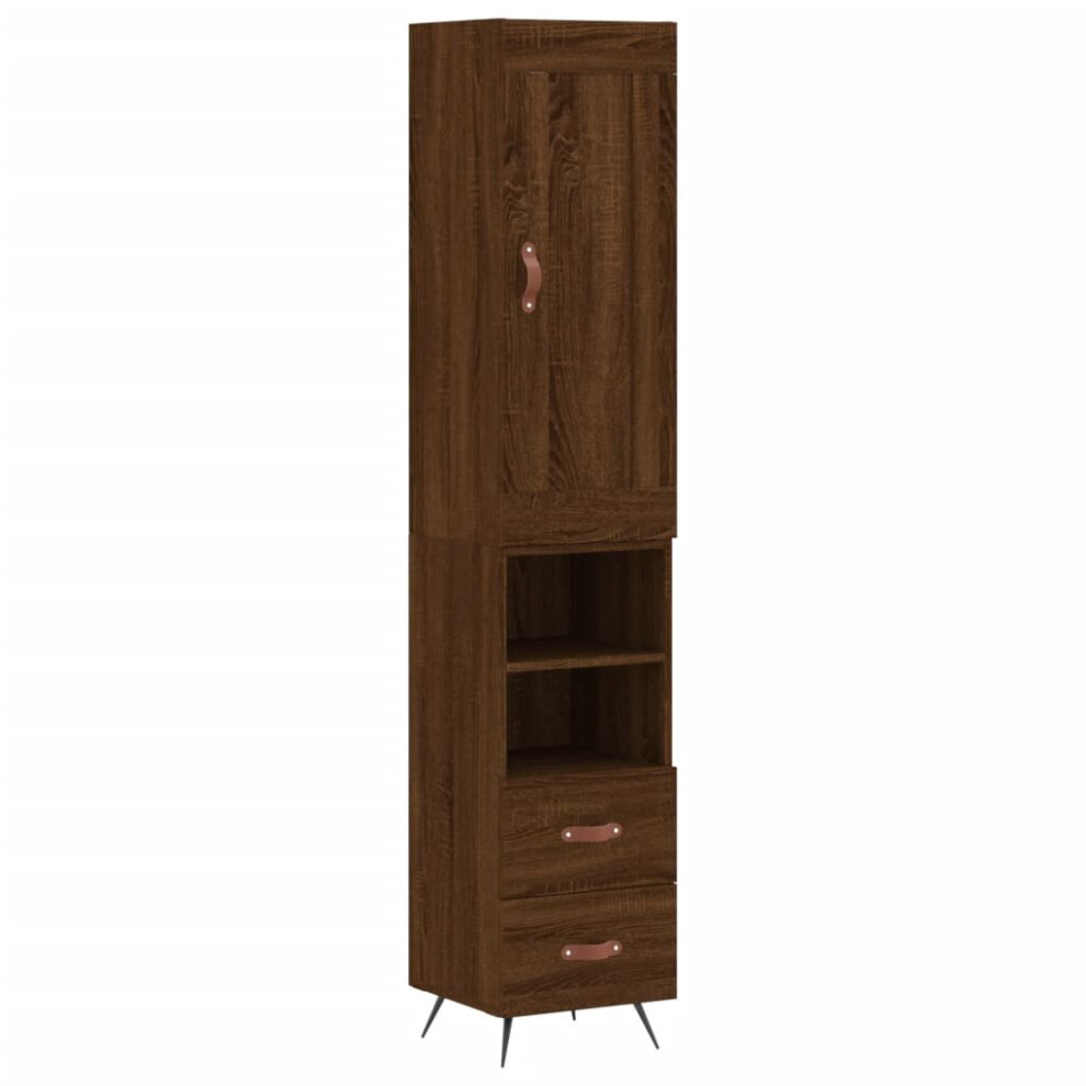 vidaXL Highboard Sideboard Cupboard Side Cabinet Brown Oak Engineered Wood