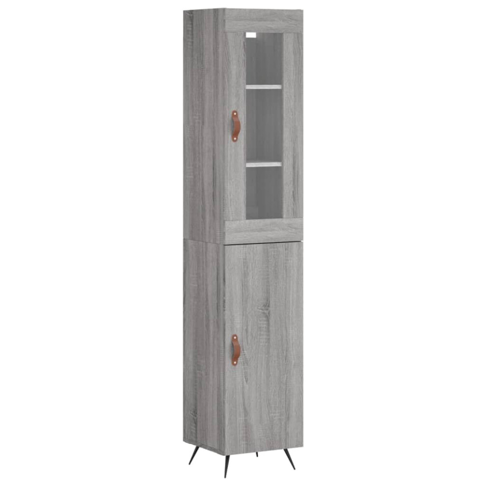 (grey sonoma, 1 door) vidaXL Highboard Sideboard Tall Storage Cabinet Side Cabinet Engineered Wood