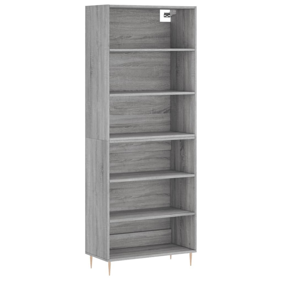 (grey sonoma, 3 shelves) vidaXL Highboard Sideboard Cupboard Side Cabinet Grey Sonoma Engineered Wood