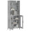 VidaXL (concrete grey, 2 glass doors) vidaXL Highboard Sideboard Storage Cabinet High Gloss White Engineered Wood 3