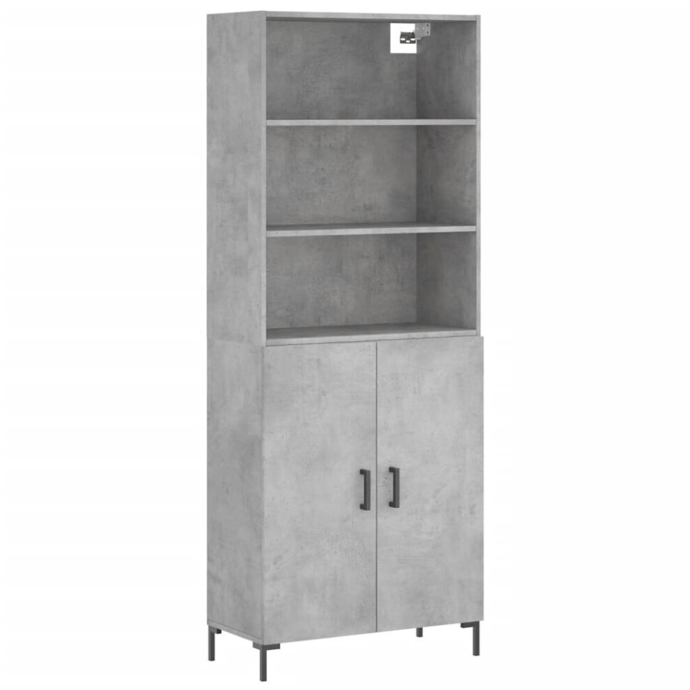 (concrete grey, 2 doors) vidaXL Highboard Sideboard Storage Cabinet High Gloss White Engineered Wood