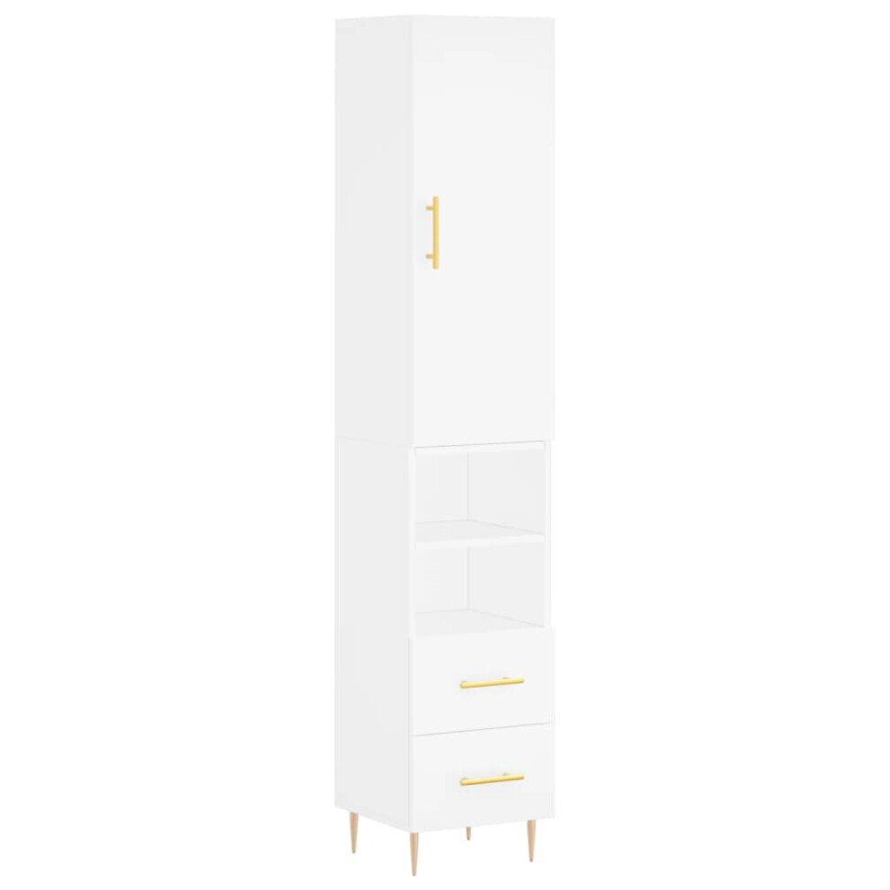 (white, 2 drawers 2 shelves) vidaXL Highboard Sideboard Tall Storage Cabinet Side Cabinet Engineered Wood