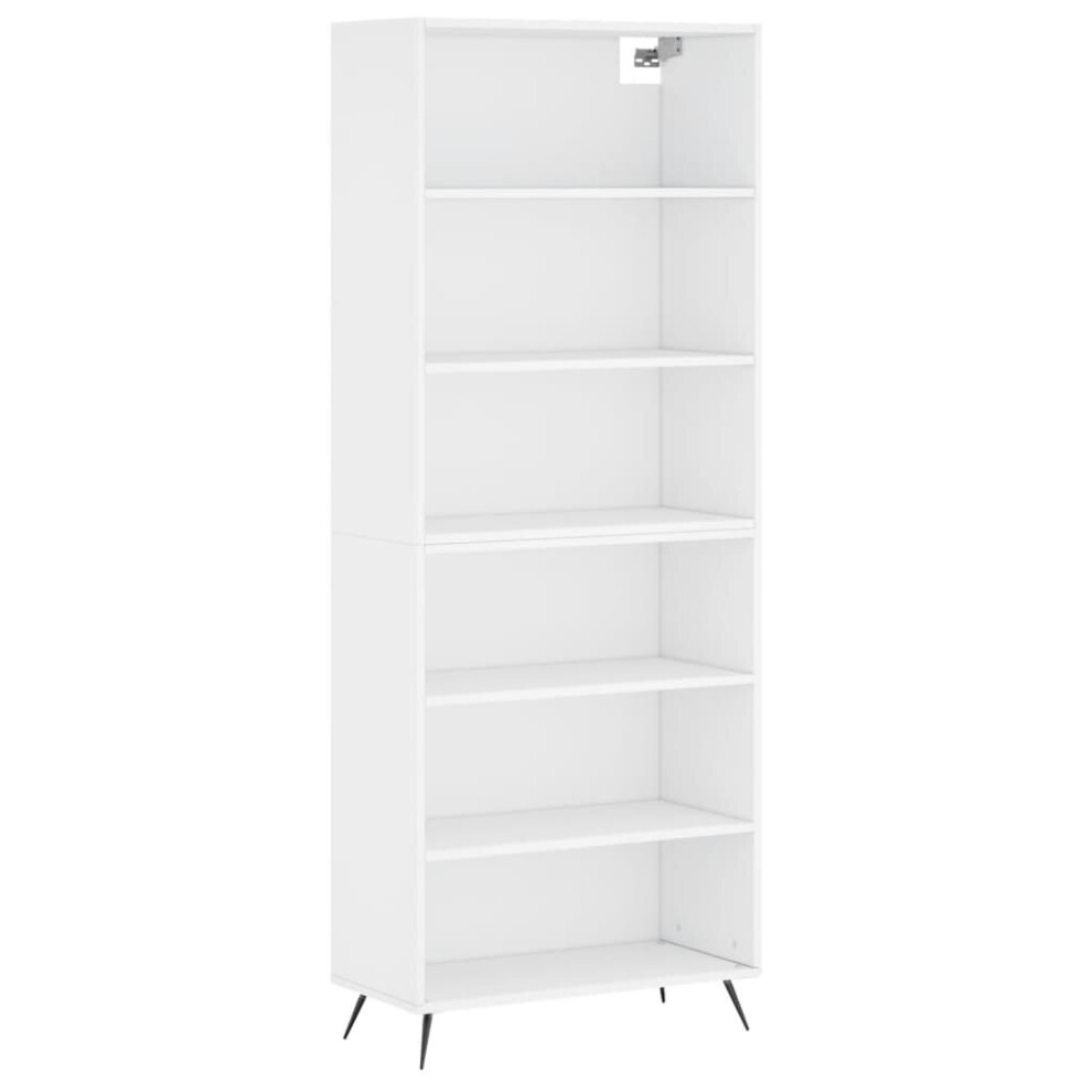 (white, 3 shelves) vidaXL Highboard Sideboard Storage Cabinet Side Cabinet White Engineered Wood