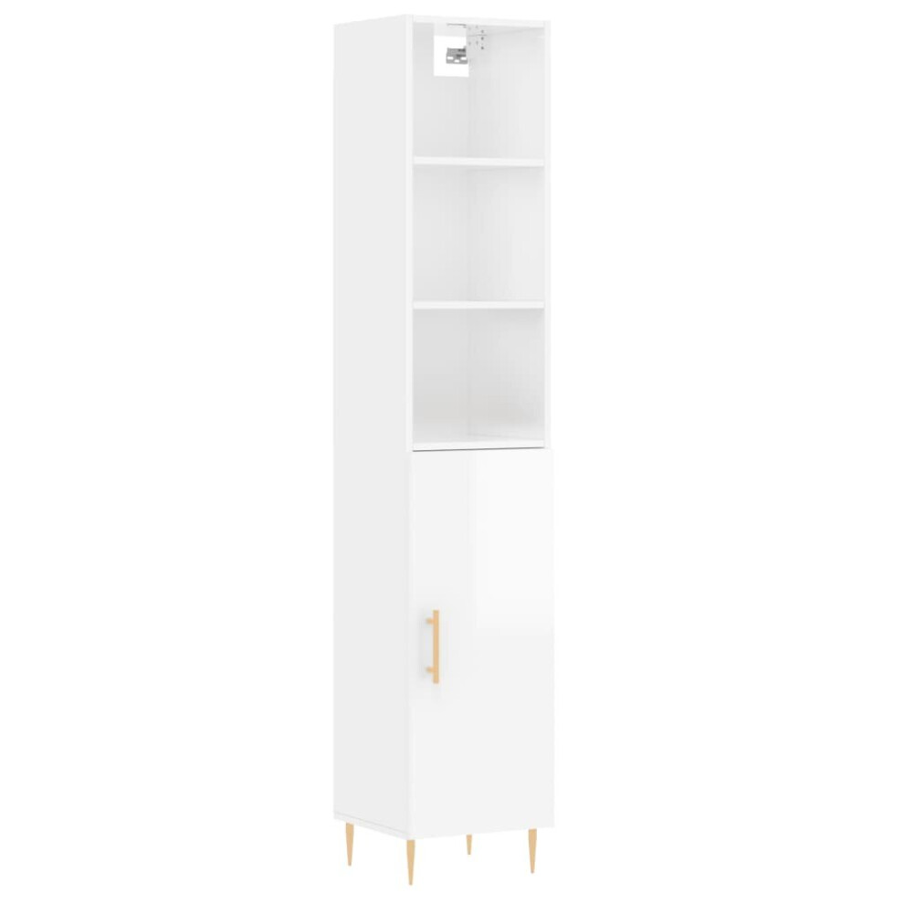 (high gloss white, 1 door) vidaXL Highboard Sideboard Storage Cabinet Side Cabinet White Engineered Wood