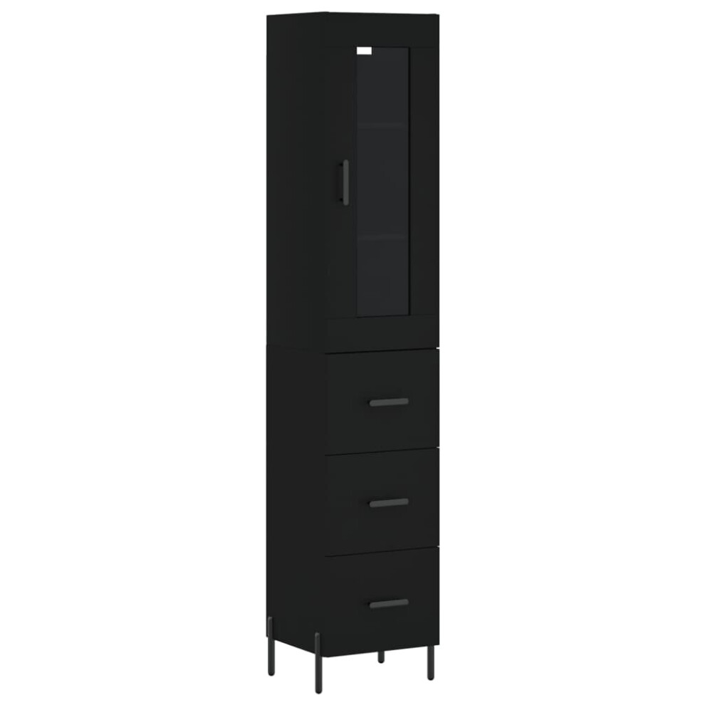 (black, 3 drawers) vidaXL Highboard Sideboard Tall Storage Cabinet Side Cabinet Engineered Wood