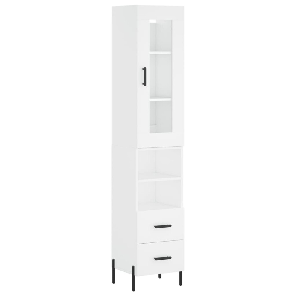 (white, 2 drawers 2 shelves) vidaXL Highboard Sideboard Tall Storage Cabinet Side Cabinet Engineered Wood