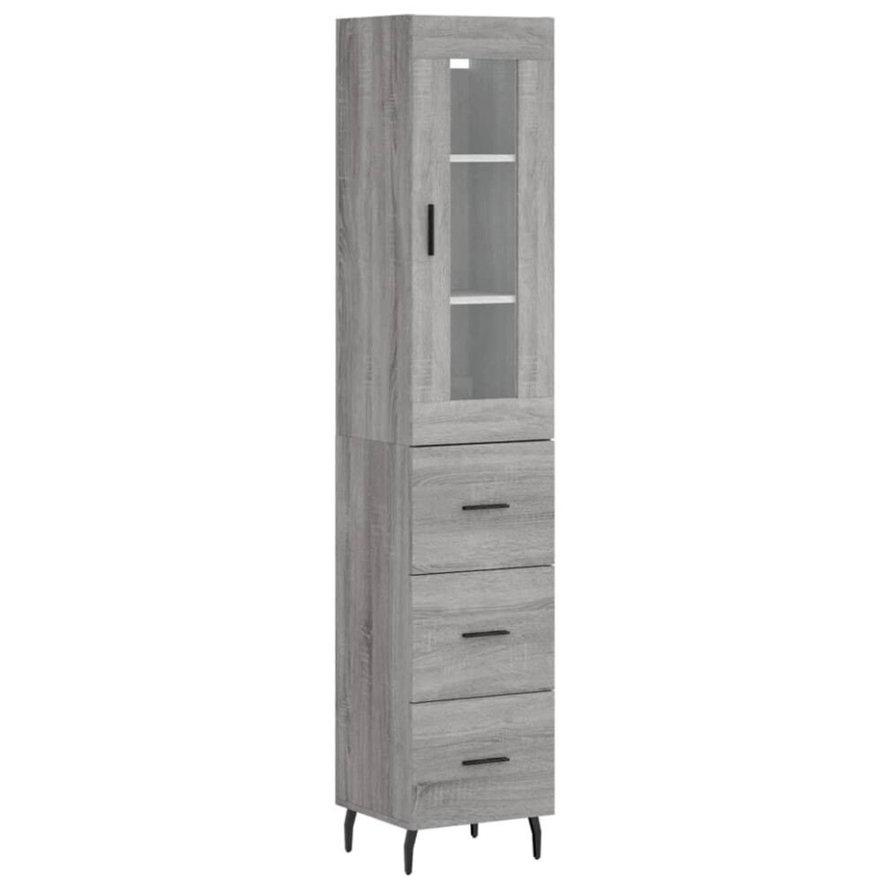 vidaXL - Highboard - Sonoma Style - Grey - 3 Shelves - Image 3
