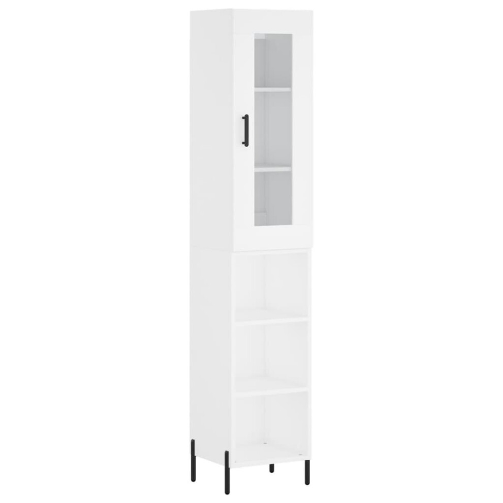 (white, 3 shelves) vidaXL Highboard Sideboard Tall Storage Cabinet Side Cabinet Engineered Wood