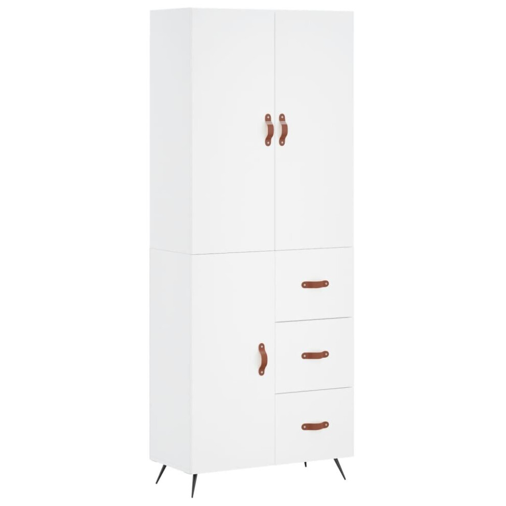 Vidaxl (White, 1 Door 3 Drawers) Highboard Sideboard Storage Cabinet Side Cabinet Black Engineered Wood White,Black