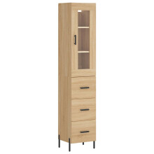 (sonoma oak, 3 drawers) vidaXL Highboard Sideboard Tall Storage Cabinet Side Cabinet Engineered Wood