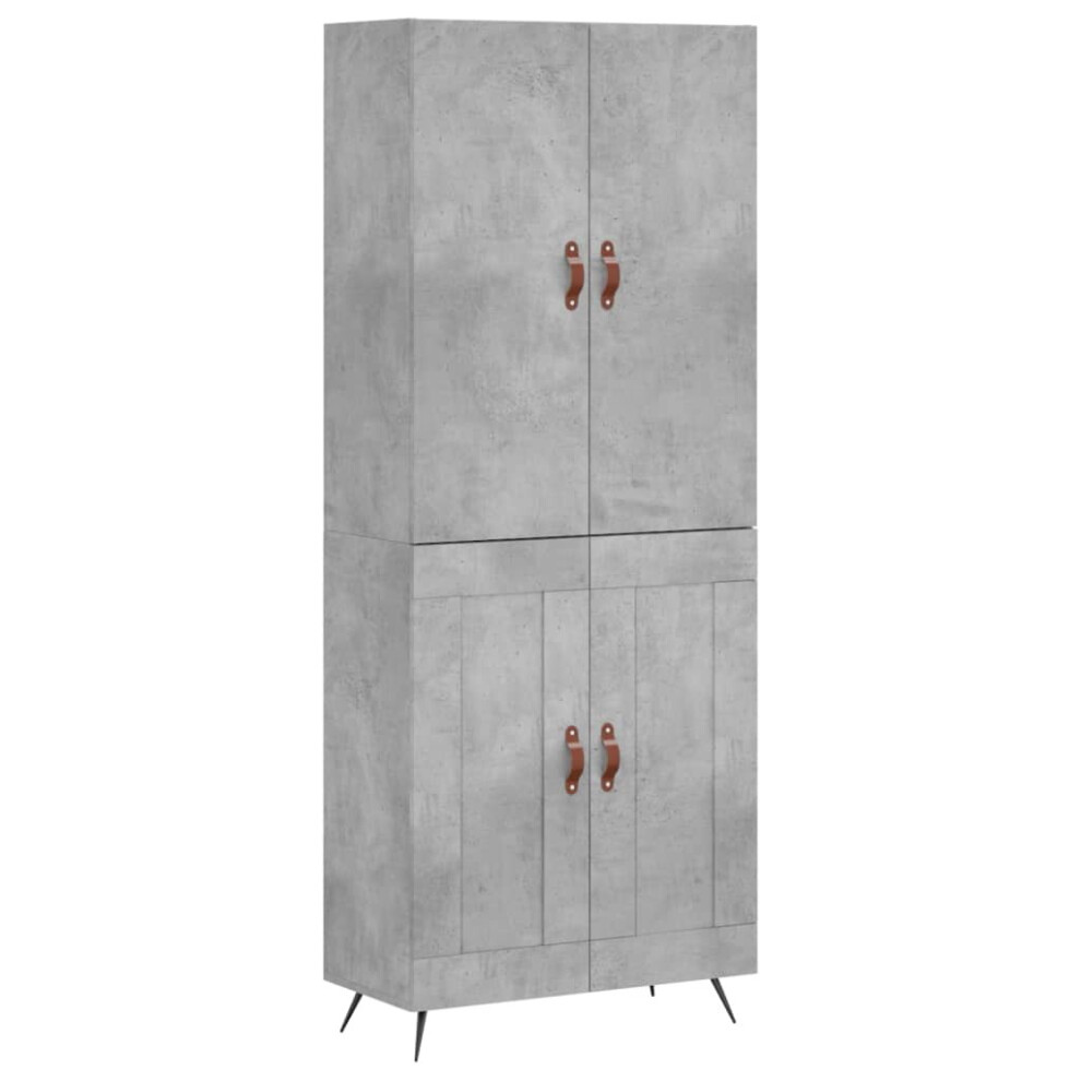 (concrete grey, 2 wood doors) vidaXL Highboard Sideboard Storage Cabinet Side Cabinet Black Engineered Wood