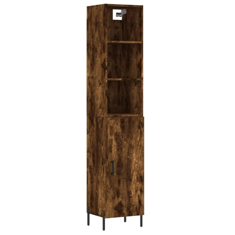 (smoked oak, 1 door) vidaXL Highboard Sideboard Cupboard Side Cabinet Smoked Oak Engineered Wood