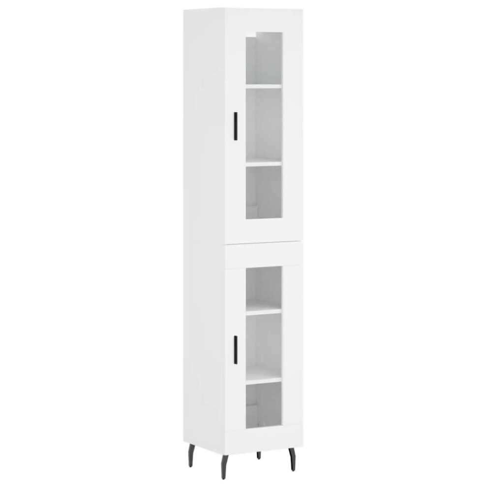 (white, 1 glass door) vidaXL Highboard Sideboard Cupboard Side Board Storage Cabinet Engineered Wood