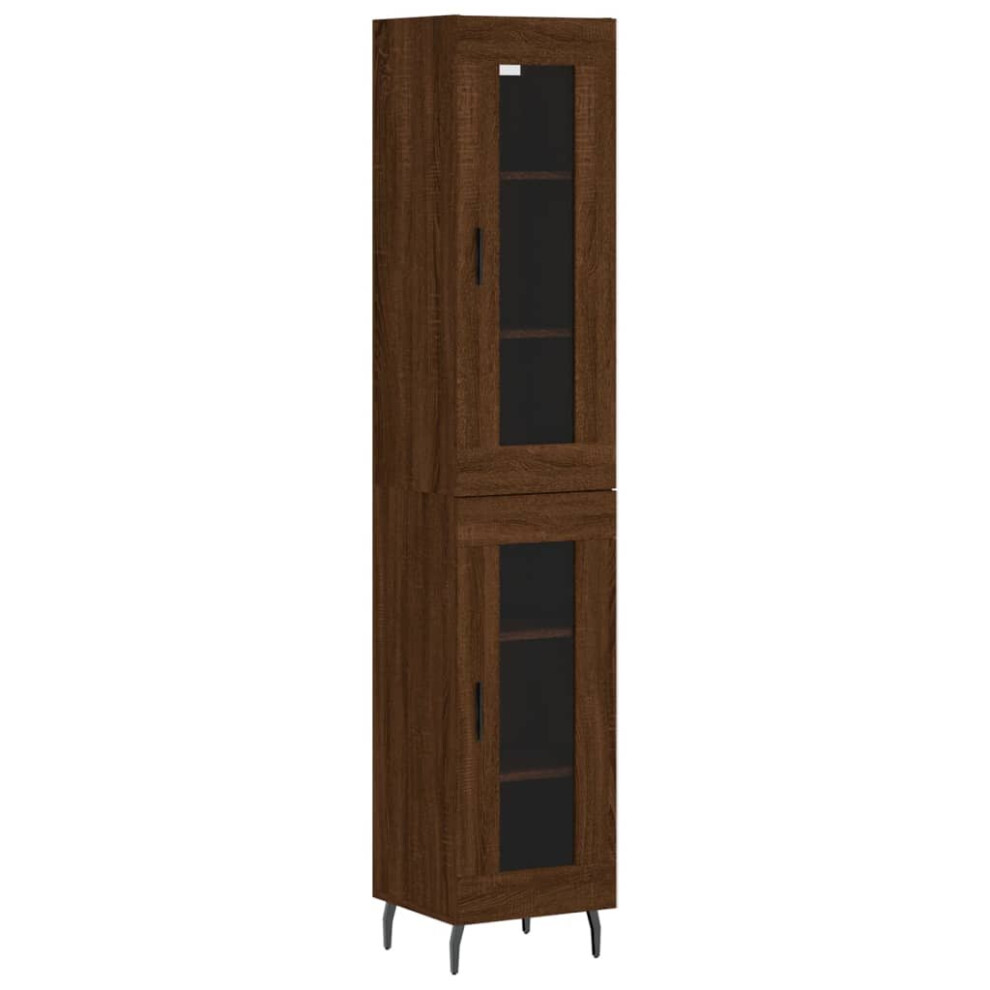 (brown oak, 1 glass door) vidaXL Highboard Sideboard Cupboard Side Board Storage Cabinet Engineered Wood