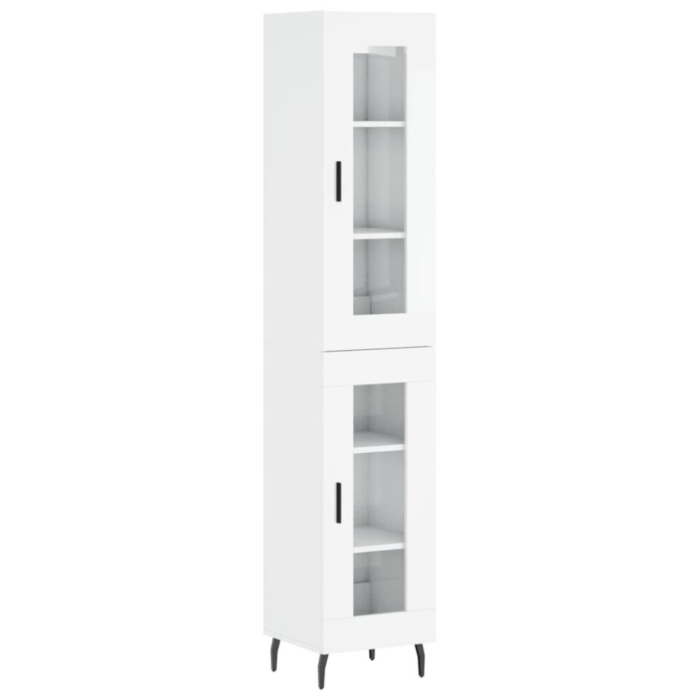 (high gloss white, 1 glass door) vidaXL Highboard Sideboard Cupboard Side Board Storage Cabinet Engineered Wood