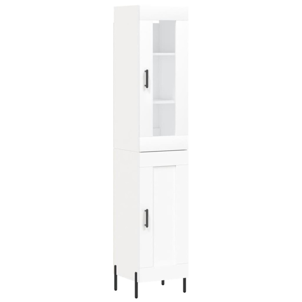 (white, 1 wood door) vidaXL Highboard Sideboard Tall Storage Cabinet Side Cabinet Engineered Wood