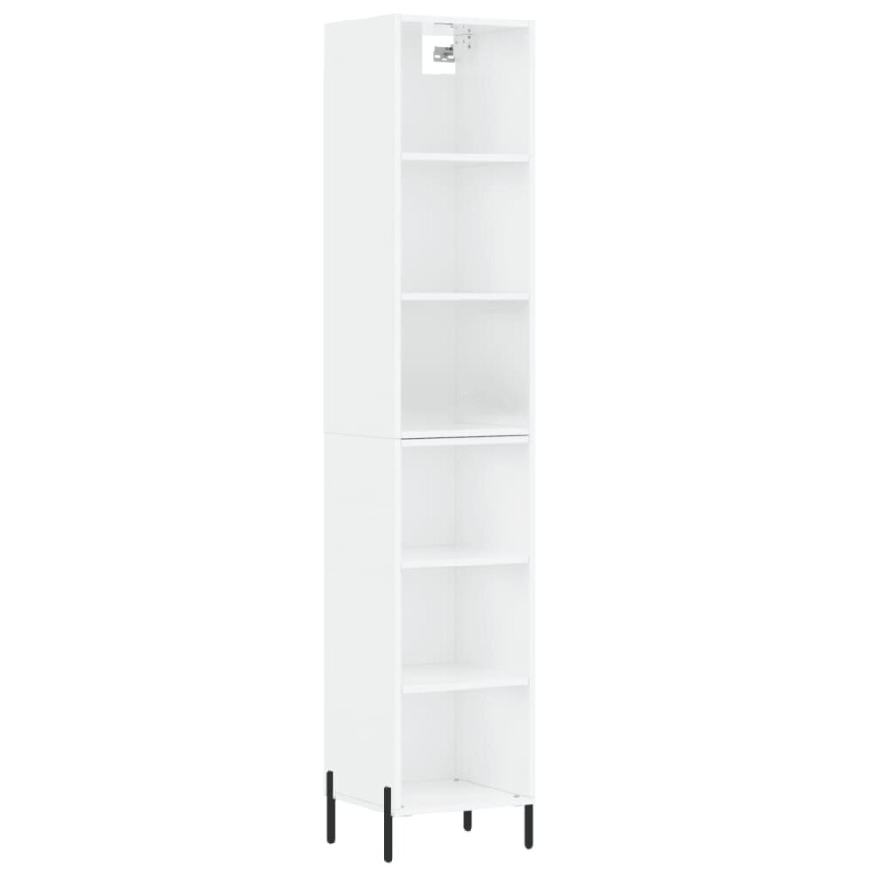 (high gloss white, 3 shelves) vidaXL Highboard Sideboard Cupboard Side Cabinet Smoked Oak Engineered Wood